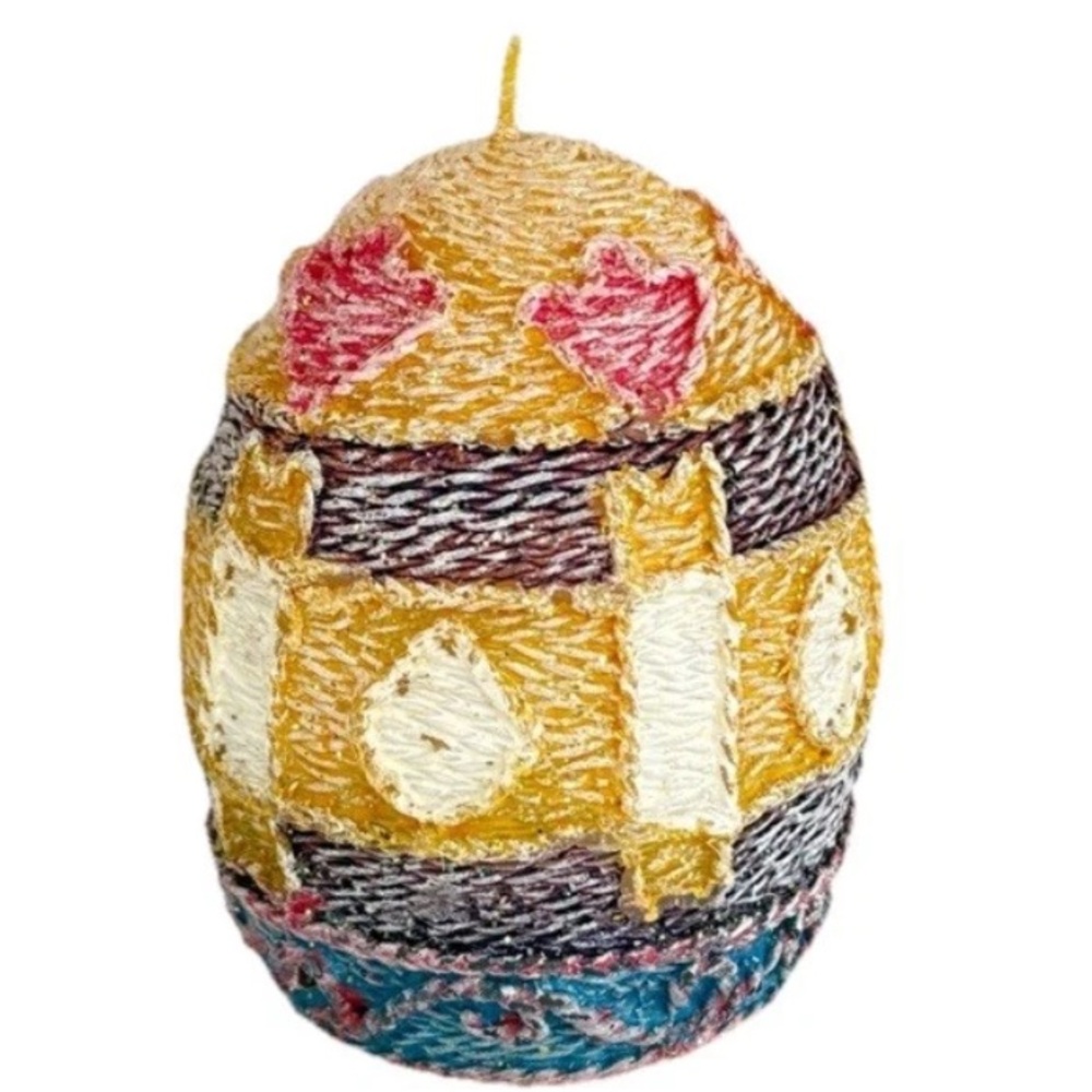 Colorful Decorative Easter Egg Shaped Candle